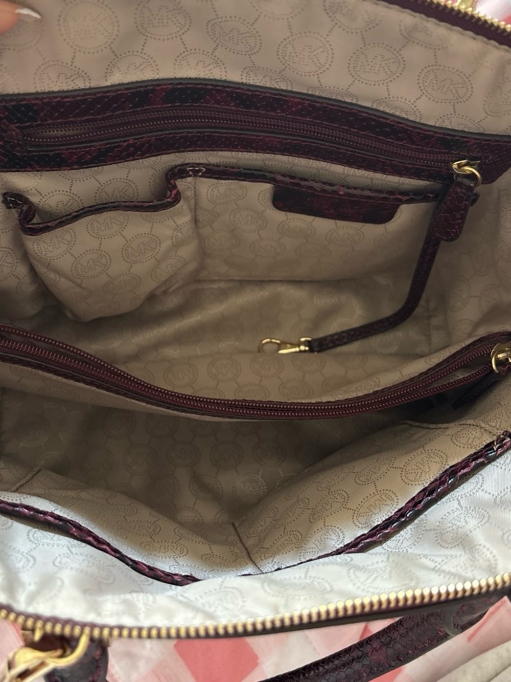 Michael Kors Riley satchel Merlot python - Picture 3 of 3